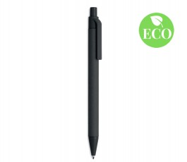 Boligrafo ecologico publicitario de papel y PLA color negro con sello ECO