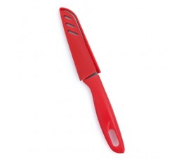 cuchillo de cocina modelo A4003 con funda y mango color rojo