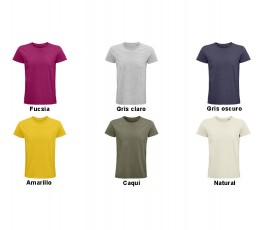 surtido de colores varios de camiseta publicitaria de algodon organico