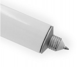 detalles de la punta del boligrafo en forma de tubo para dentifrico color blanco