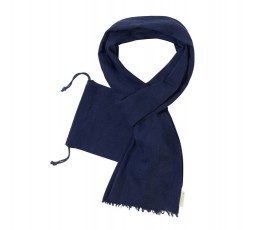 foulard con funda de algodon organico color azul marino en fondo blanco