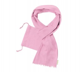foulard con funda de algodon organico color rosa en fondo blanco