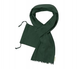 foulard con funda de algodon organico color verde oscuro en fondo blanco