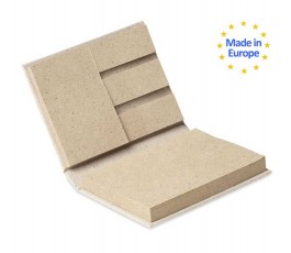 bloc de tapa dura con 5 juegos de notas adhesivas en papel hierba hecho en Europa