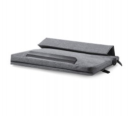 soporte bajo del maletin para portatil con soporte fabricado en RPET color gris