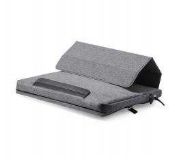 soporte alto del maletin para portatil con soporte fabricado en RPET color gris