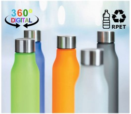 varias botellas de agua personalizadas de RPET modelo C6237 con sello RPET