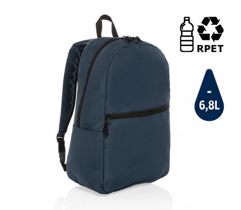 mochila de RPET IMPACT que ahorra agua de color azul