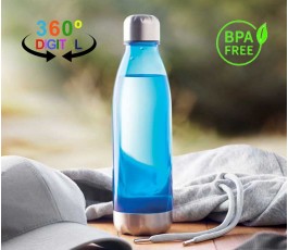 botella de Tritan y acero inoxidable con sello BPA FREE