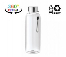 Botella de agua RPET modelo C9910 con sello RPET y 360 digital