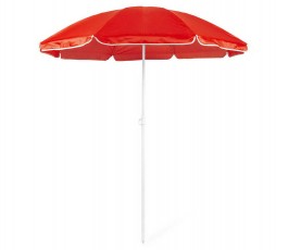 sombrilla de playa modelo A8448 color rojo desplegada