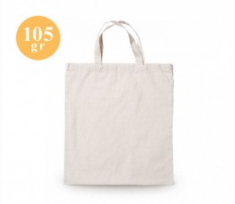 bolsa de algodon de asa corta con sello de 105 gr