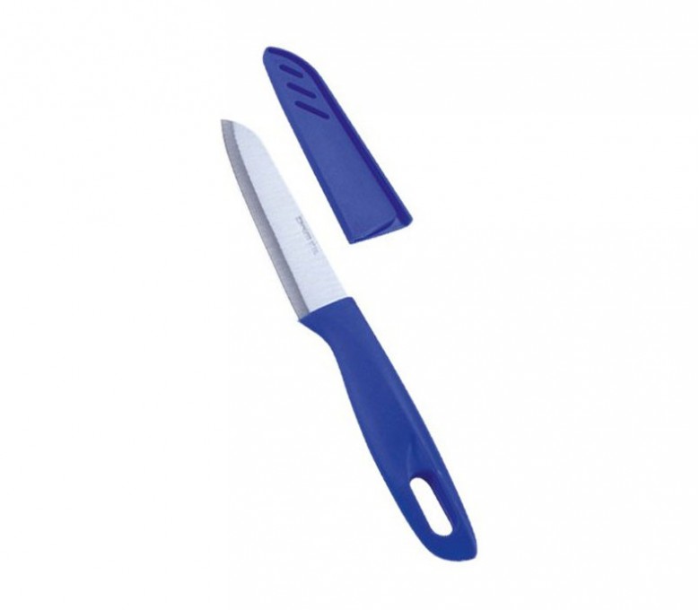 cuchillo de cocina modelo A4003 con funda separada y mango color azul