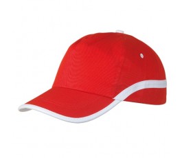 gorra de algodon modelo A8544 en color rojo con detalles en blanco