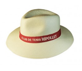 sombrero de paja premium modelo S1431 con cinta roja personalizada