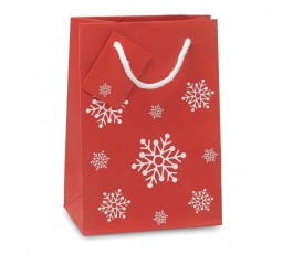 bolsa pequeña de color rojo con motivos de Navidad