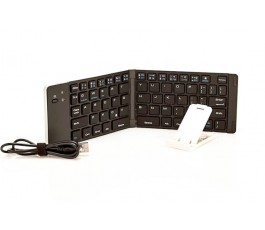 teclado plegable Bluetooth con cable y soporte