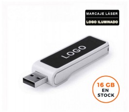 memoria USB 16 GB retractable personalizada con logo iluminado