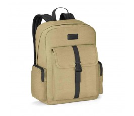 mochila para portatil de algodón prelavada color marrón