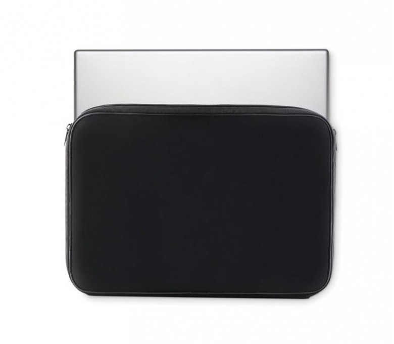 funda para portatil de 15" de color negro para personalizar con logo con portatil en el interior
